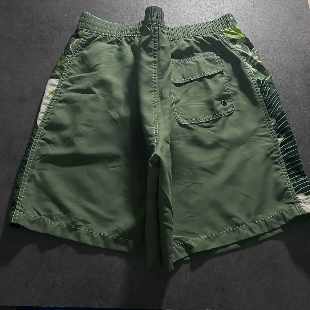 Caribbean Joe Island Supply Co. Men's Green Floral Print board shorts